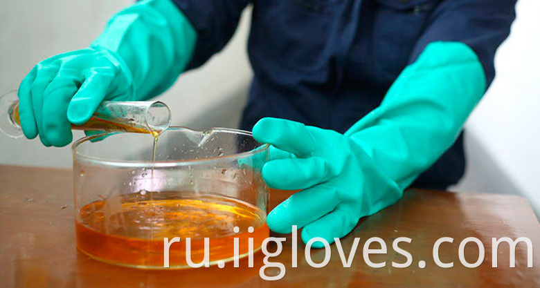 Химическая устойчивая нитрильная перчатка для перчатки водонепроницаемые кислотные масла устойчивые к домашней промышленности. Очистки перчатки
